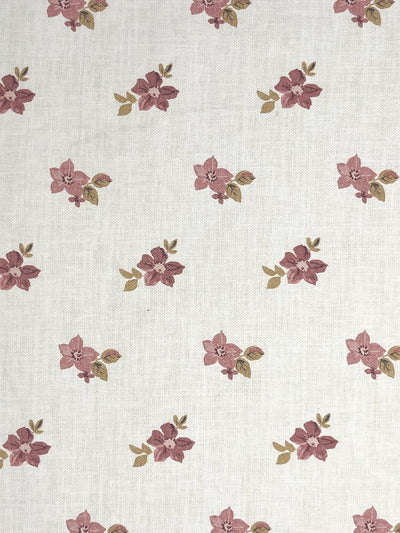 'Anna Floral' Linen Fabric by Nathan Turner - Mustard Pink