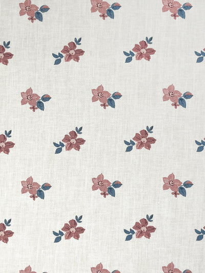 'Anna Floral' Linen Fabric by Nathan Turner - Pink Blue