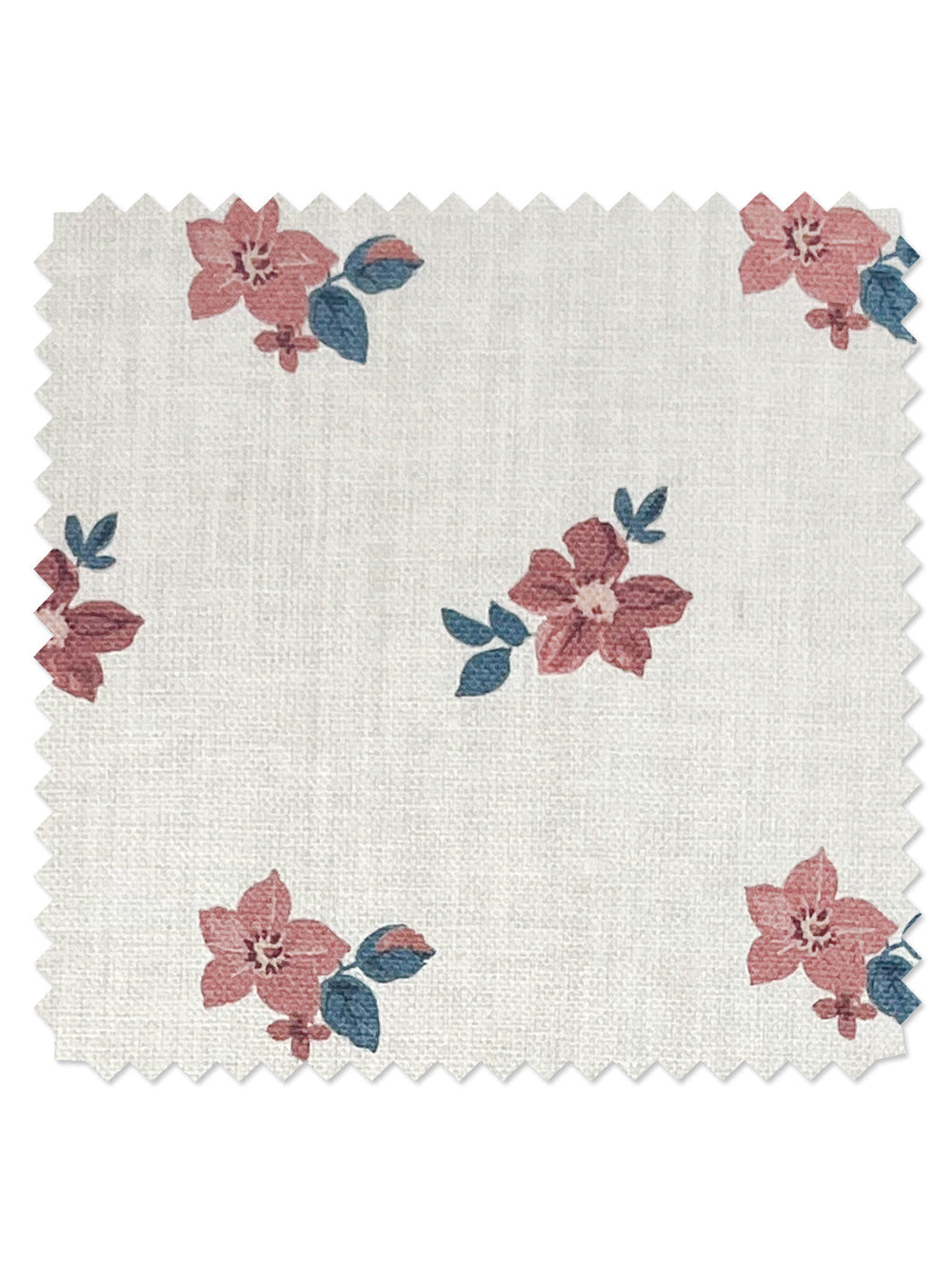 anna floral linen fabric by nathan turner pink blue