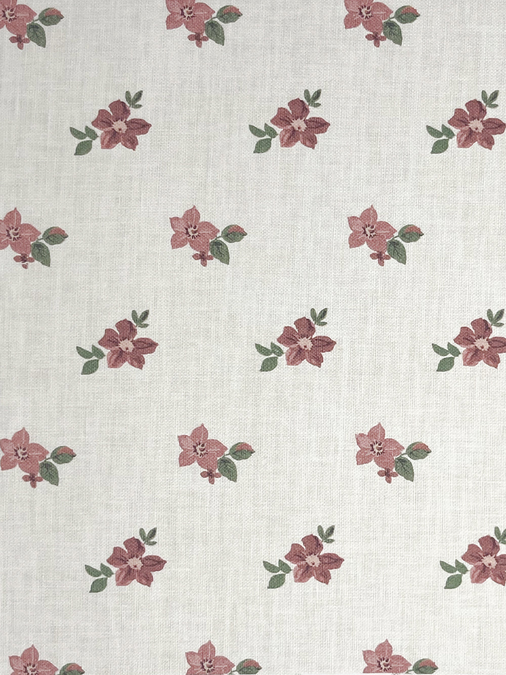 anna floral linen fabric by nathan turner pink green