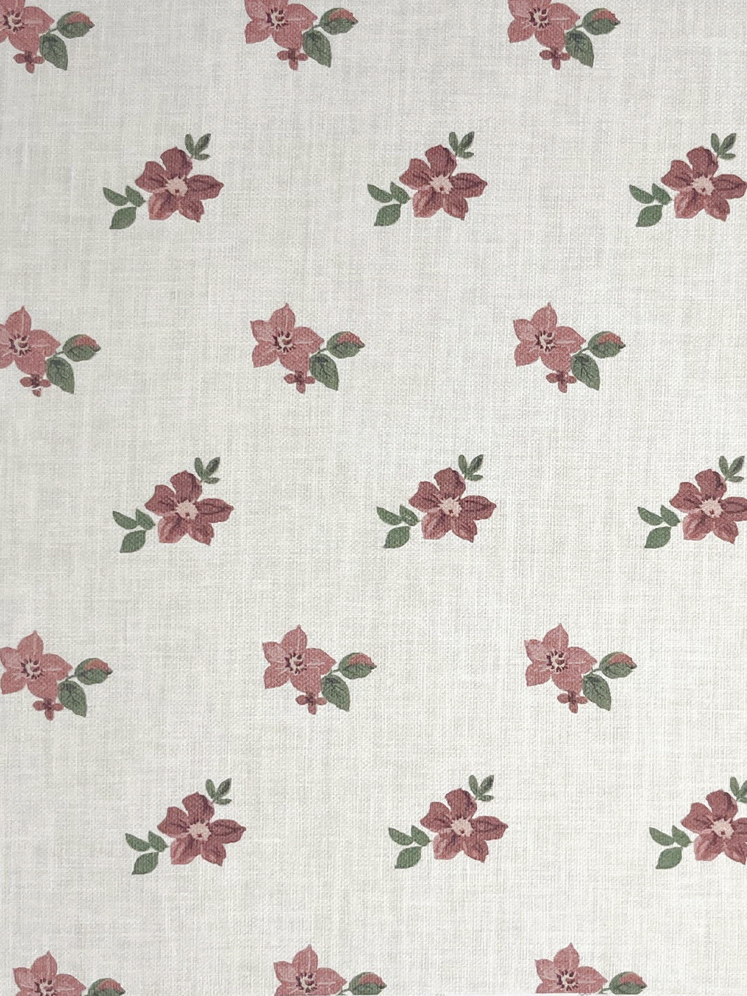 anna floral linen fabric by nathan turner pink green