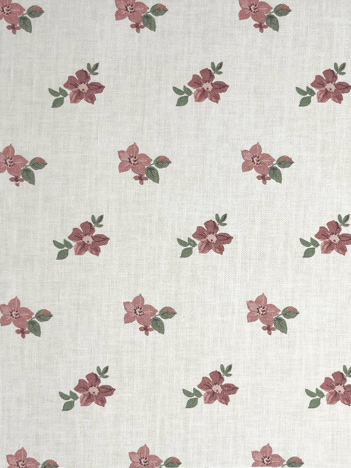 anna floral linen fabric by nathan turner pink green
