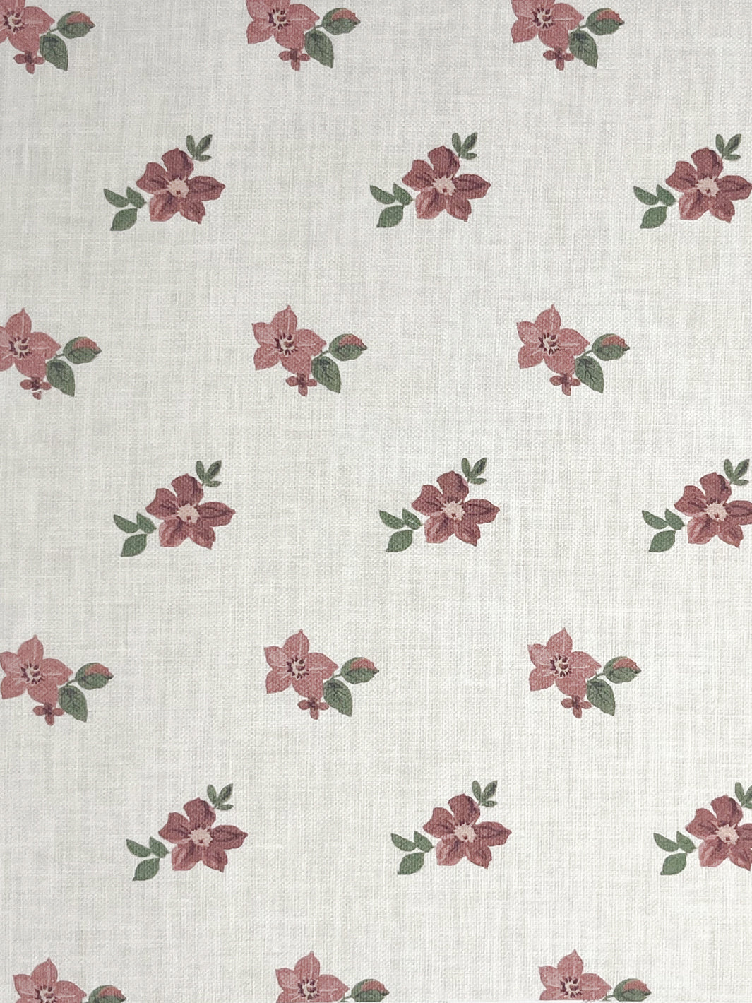 'Anna Floral' Linen Fabric by Nathan Turner - Pink Green