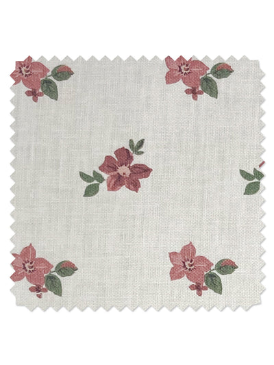'Anna Floral' Linen Fabric by Nathan Turner - Pink Green