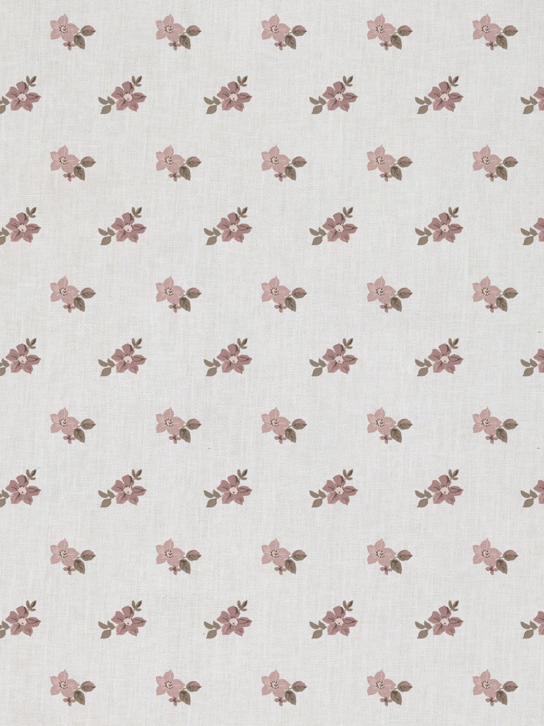 anna floral linen fabric by nathan turner pink brown