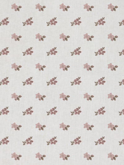anna floral linen fabric by nathan turner pink brown
