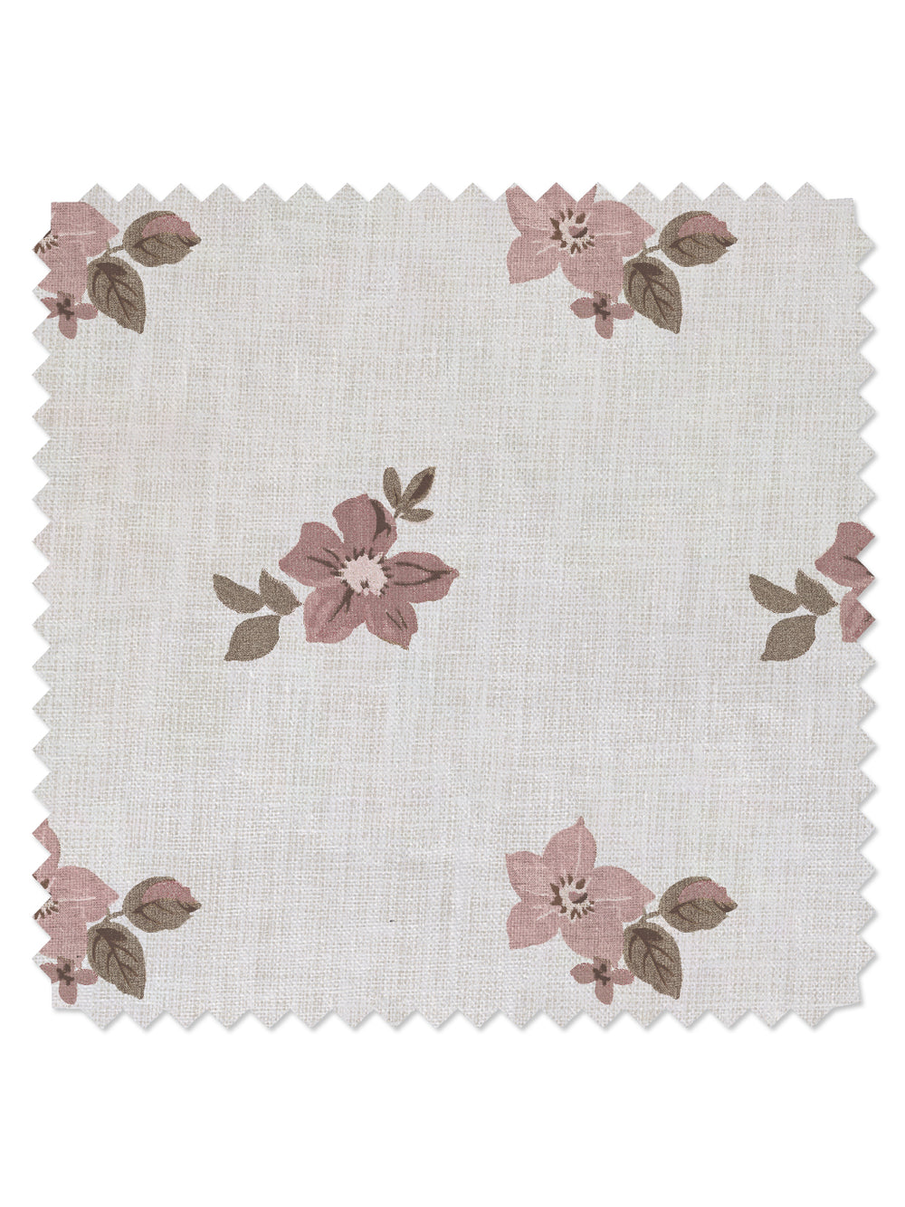 anna floral linen fabric by nathan turner pink brown