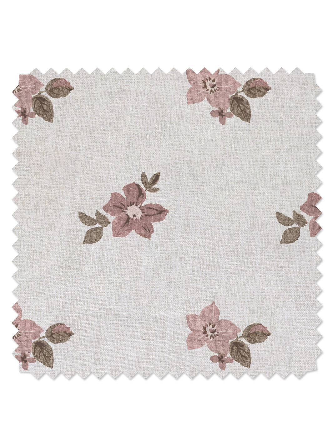 anna floral linen fabric by nathan turner pink brown