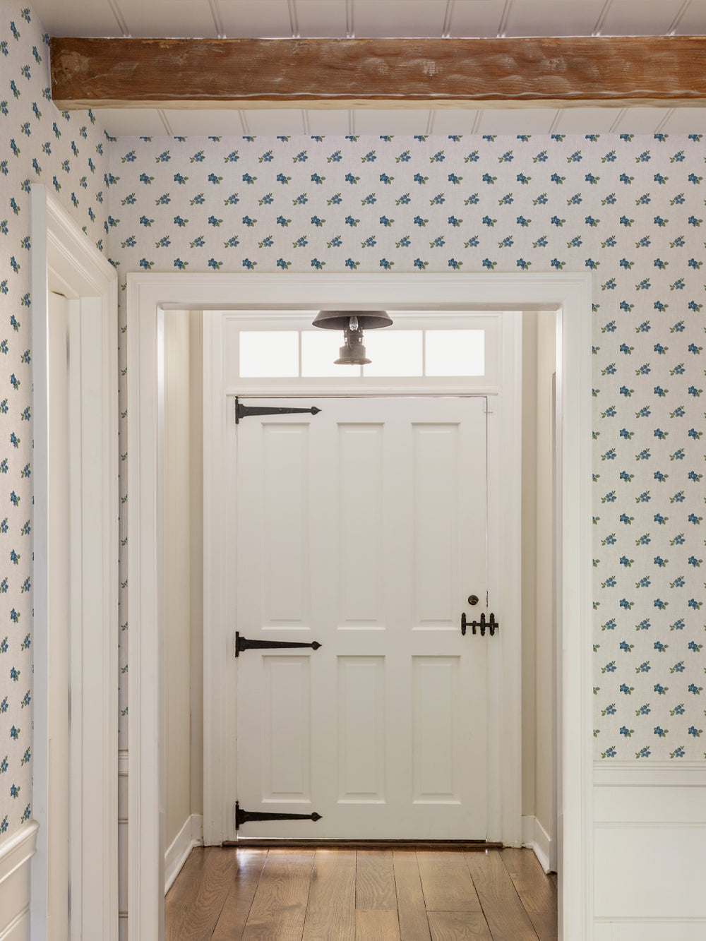anna floral linen fabric by nathan turner blue green