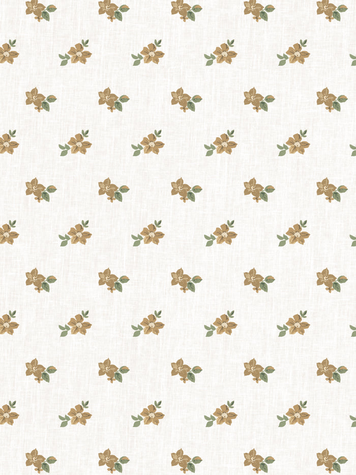 'Anna Floral' Wallpaper by Nathan Turner - Gold Green