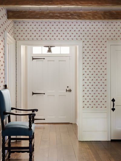 anna floral wallpaper by nathan turner mustard pink