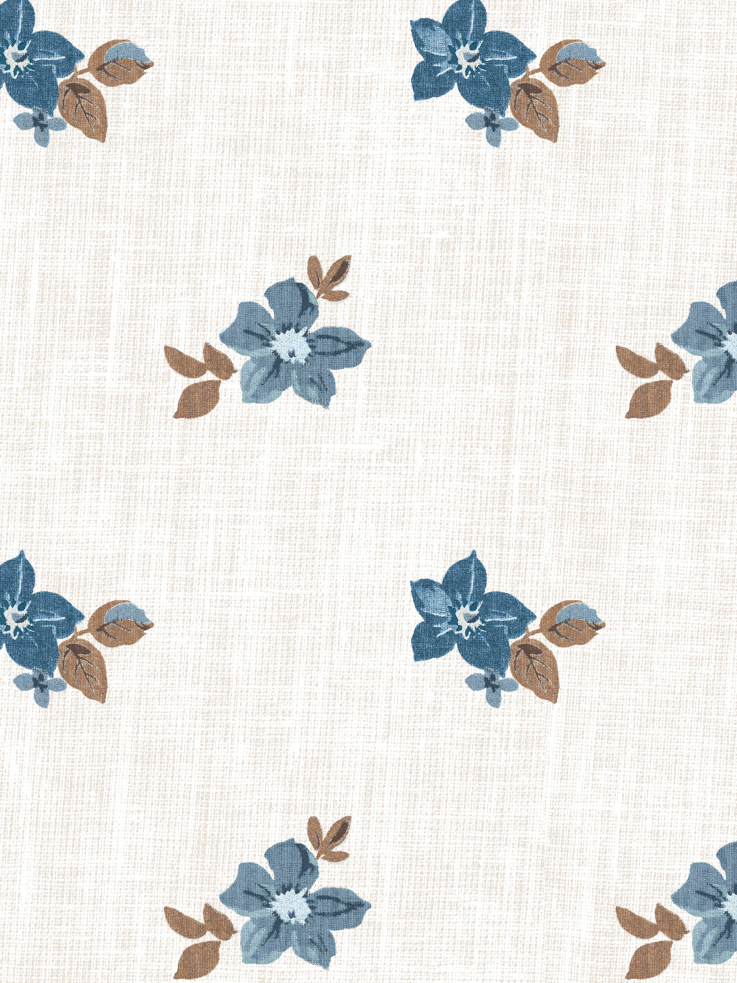 'Anna Floral' Wallpaper by Nathan Turner - Blue Brown