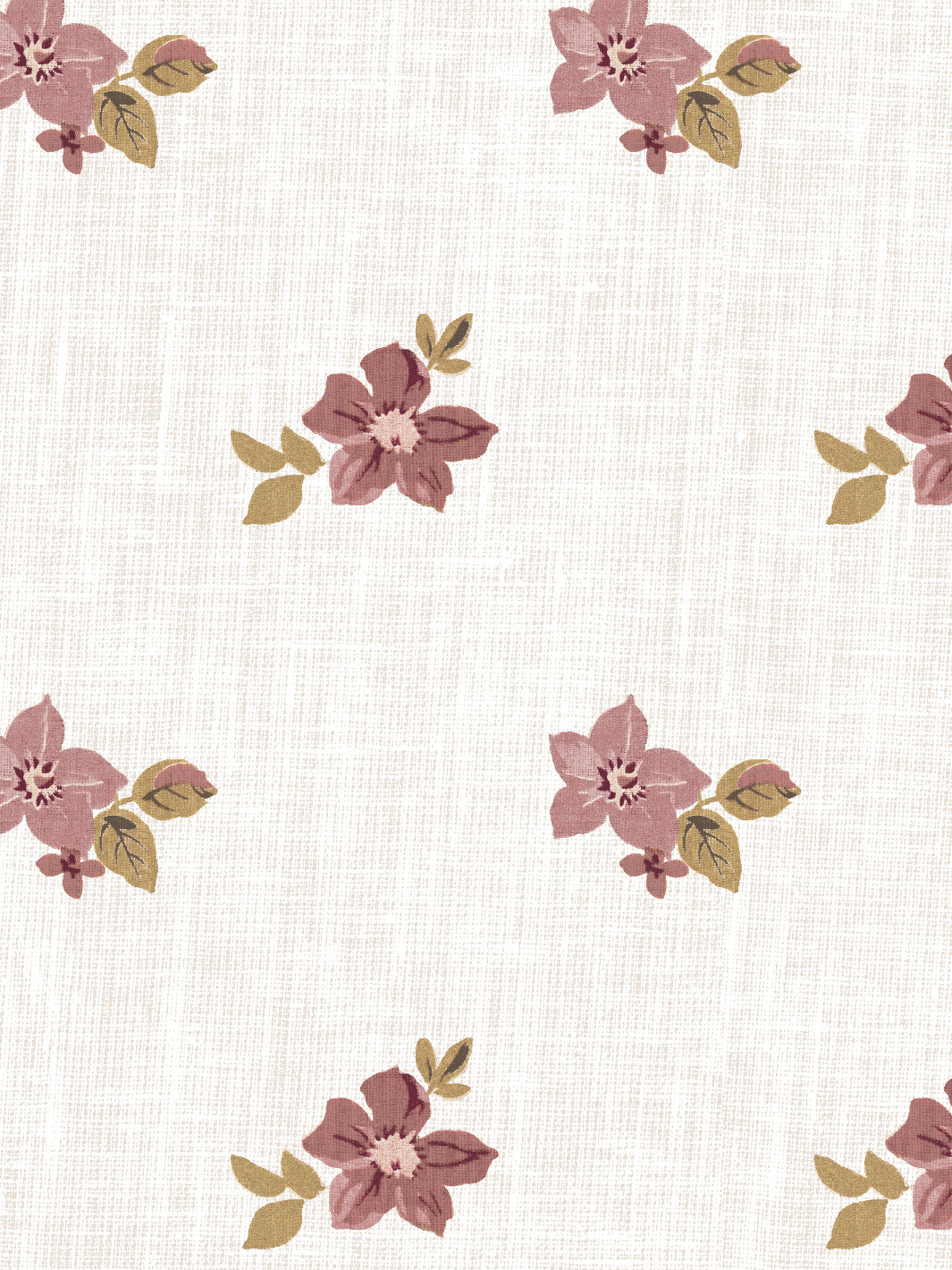 'Anna Floral' Wallpaper by Nathan Turner - Mustard Pink