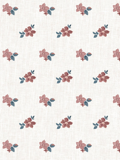'Anna Floral' Wallpaper by Nathan Turner - Pink Blue