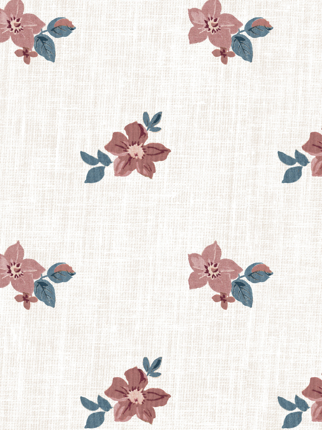 'Anna Floral' Wallpaper by Nathan Turner - Pink Blue