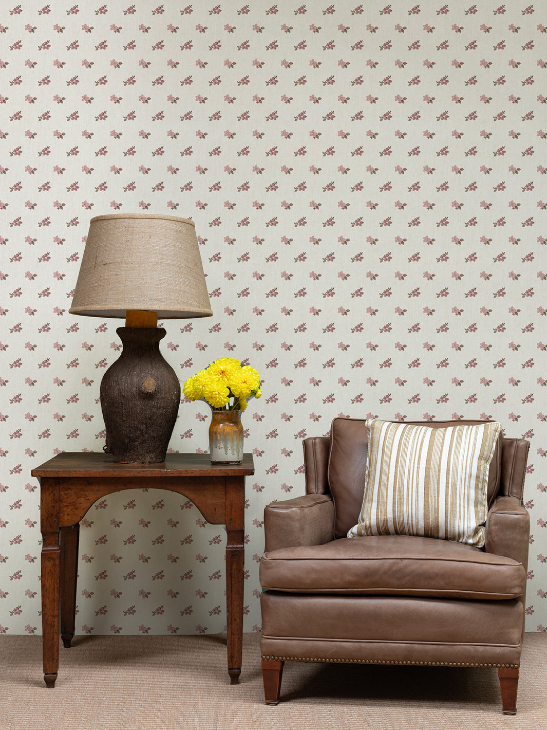 anna floral wallpaper by nathan turner pink brown 1