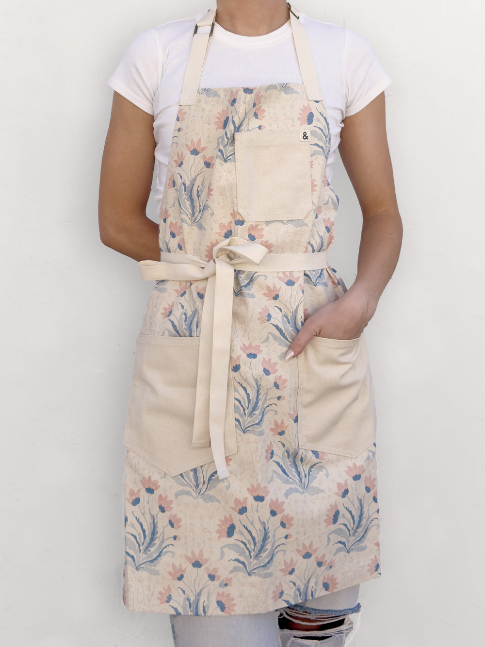 hillhouse apron by nathan turner x hedley bennett blue pink