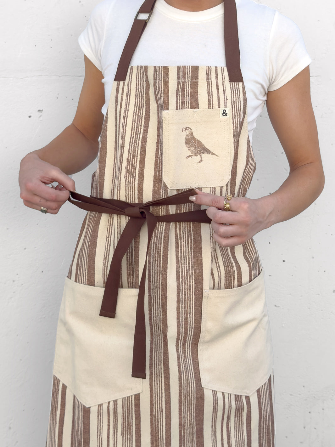 Stuart Stripe Apron by Nathan Turner x Hedley & Bennett - Brown