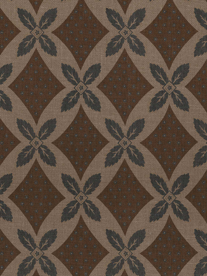 'Arthur' Burlap Wallpaper by Nathan Turner - Blue on Brown