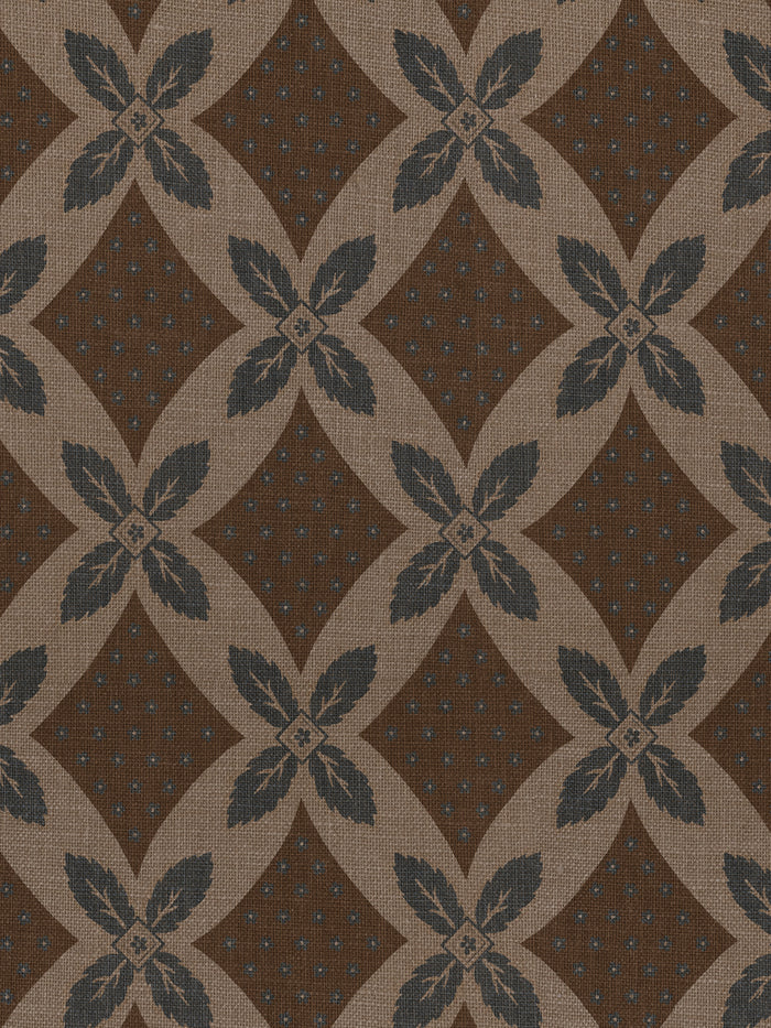 'Arthur' Burlap Wallpaper by Nathan Turner - Blue on Brown