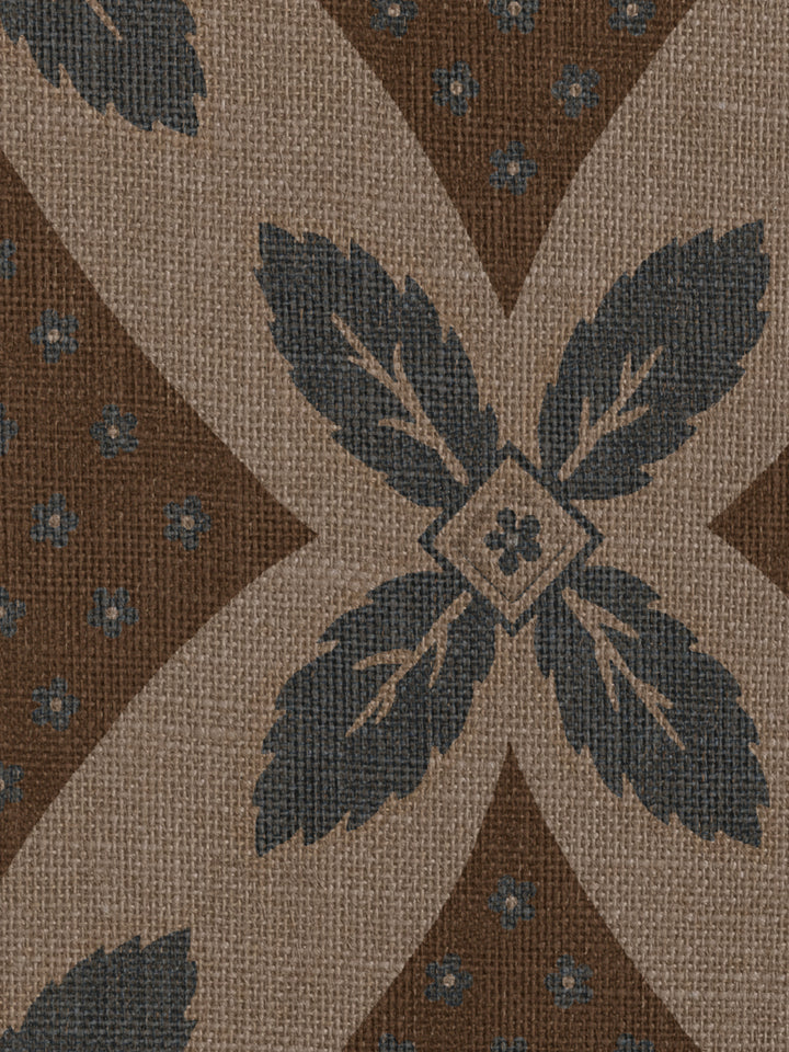 'Arthur' Burlap Wallpaper by Nathan Turner - Blue on Brown
