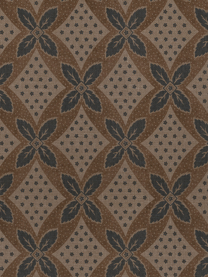 'Arthur' Burlap Wallpaper by Nathan Turner - Blue on Taupe