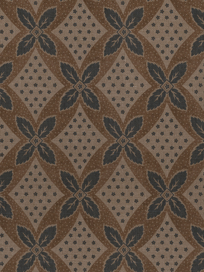 'Arthur' Burlap Wallpaper by Nathan Turner - Blue on Taupe