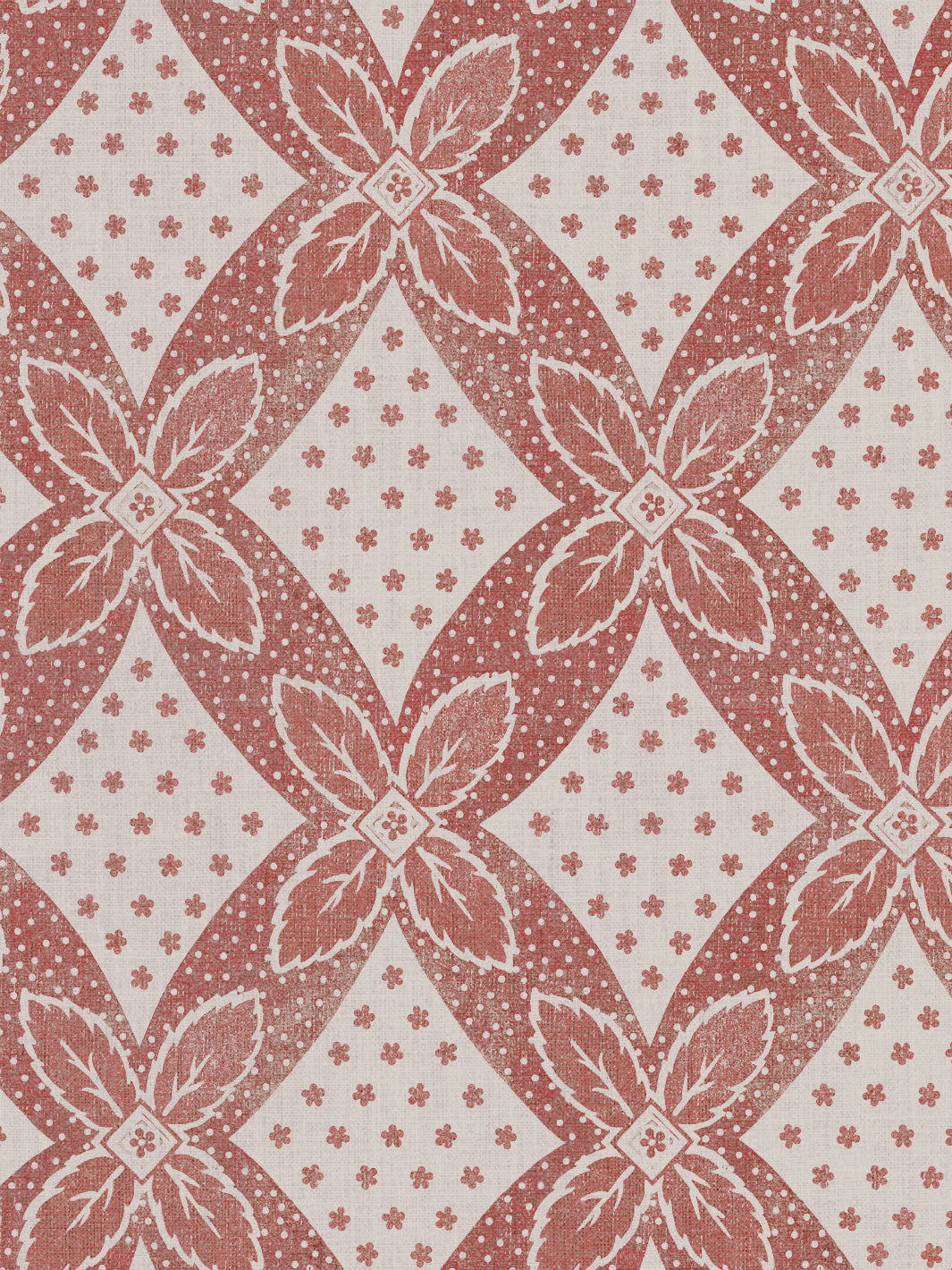 'Arthur' Flax Linen Fabric by Nathan Turner - Antique Red