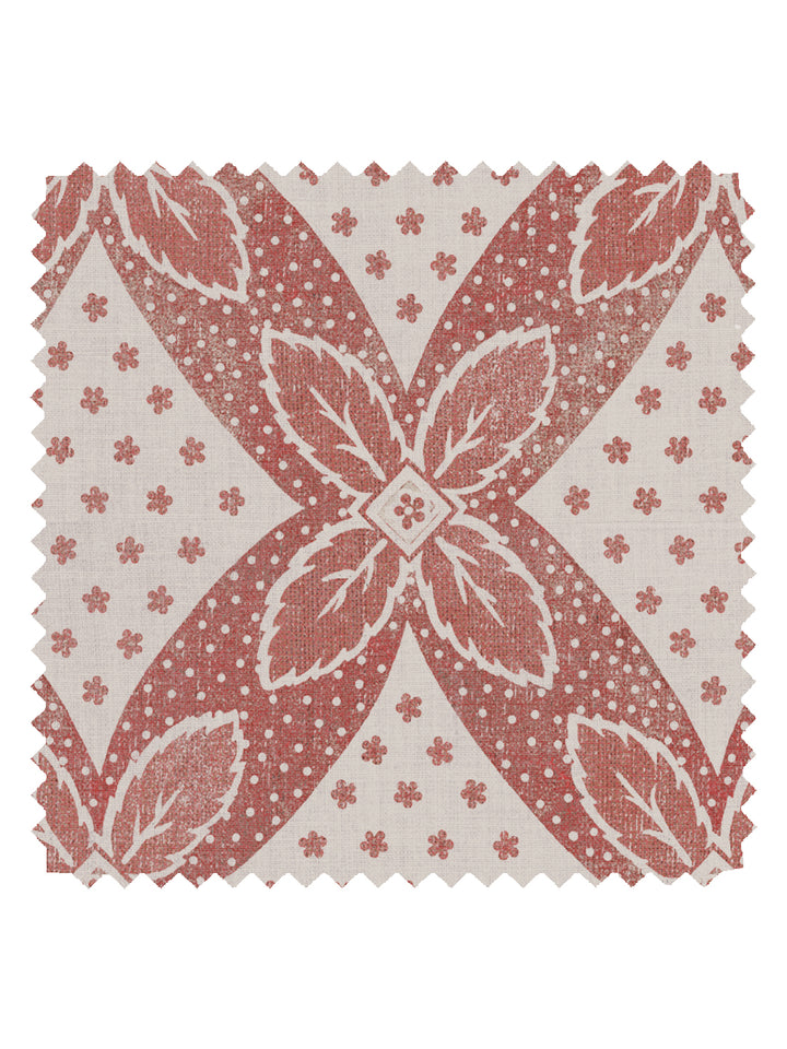 'Arthur' Flax Linen Fabric by Nathan Turner - Antique Red