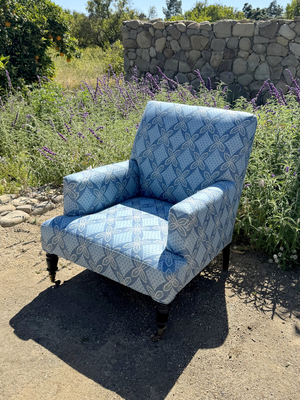 arthur linen fabric by nathan turner blue on blue