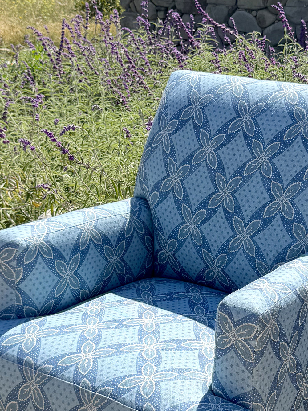 arthur linen fabric by nathan turner blue on blue