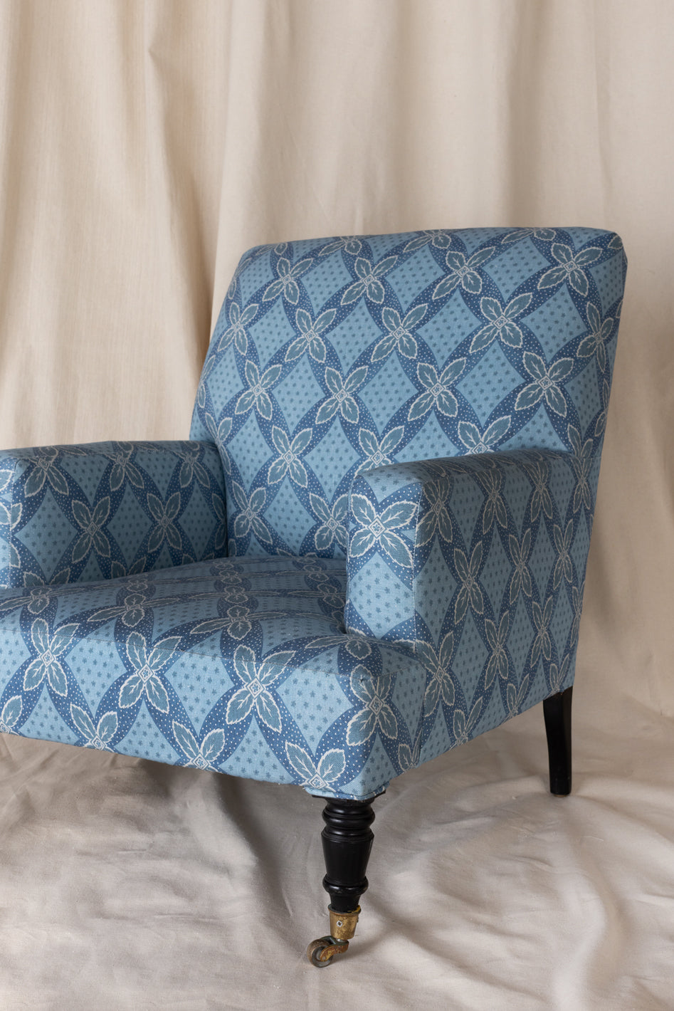 arthur linen fabric by nathan turner blue on blue