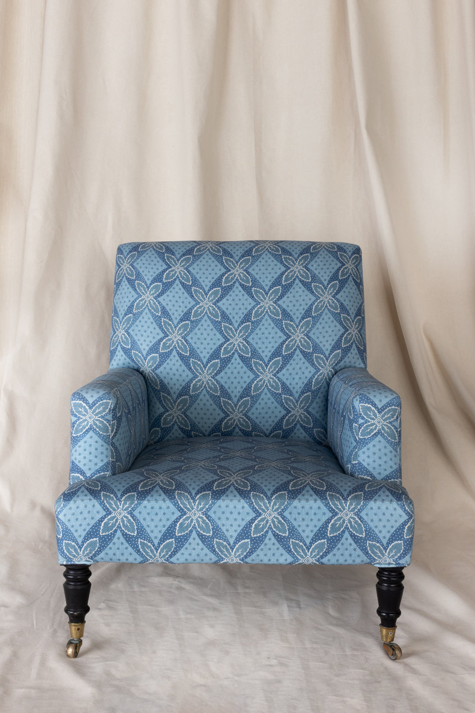 arthur linen fabric by nathan turner blue on blue