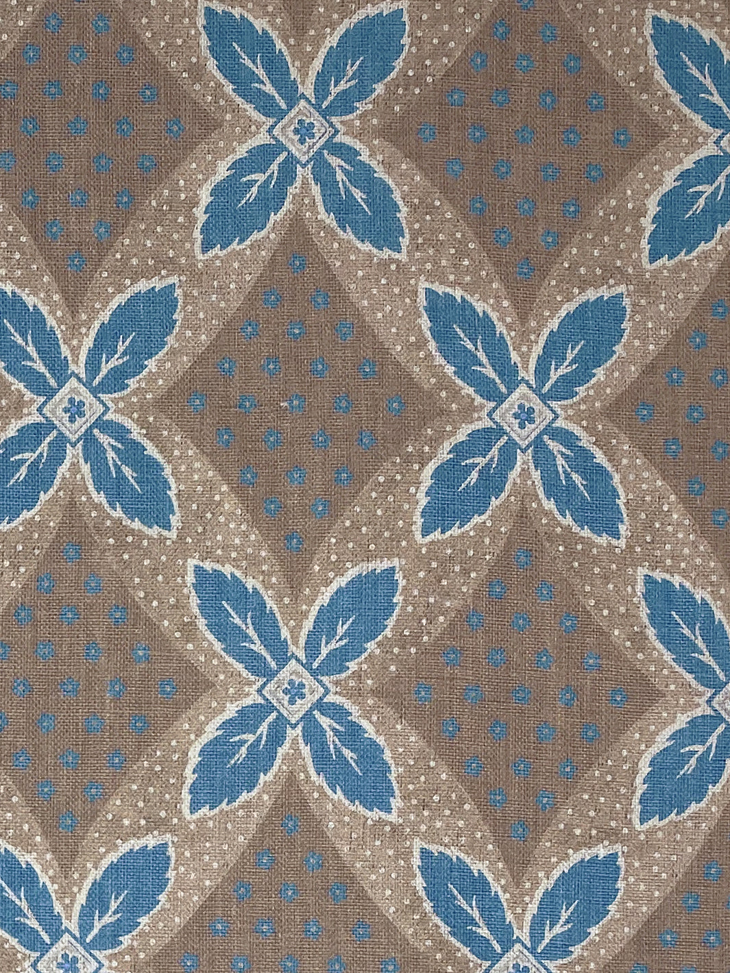 arthur linen fabric by nathan turner blue on brown