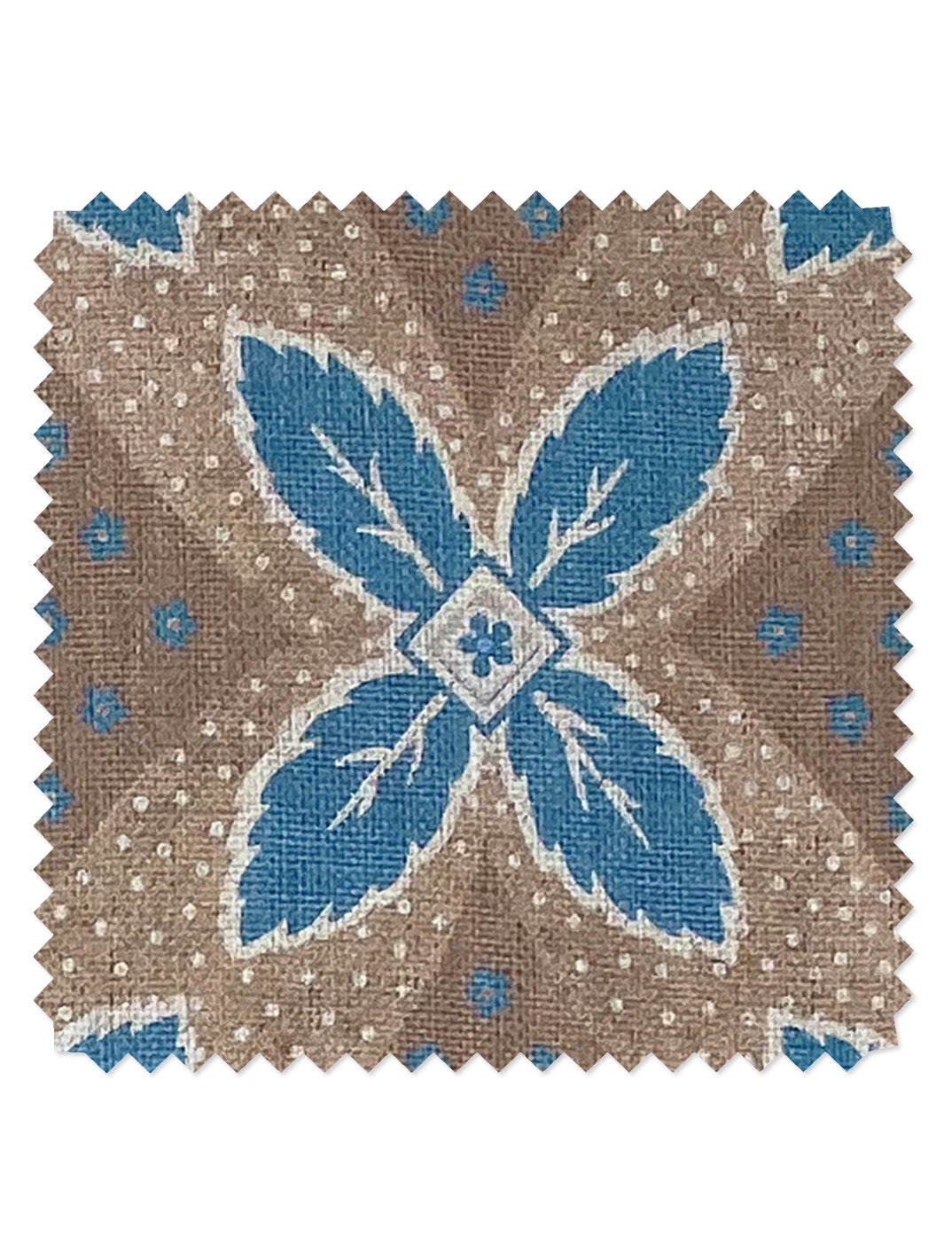 arthur linen fabric by nathan turner blue on brown