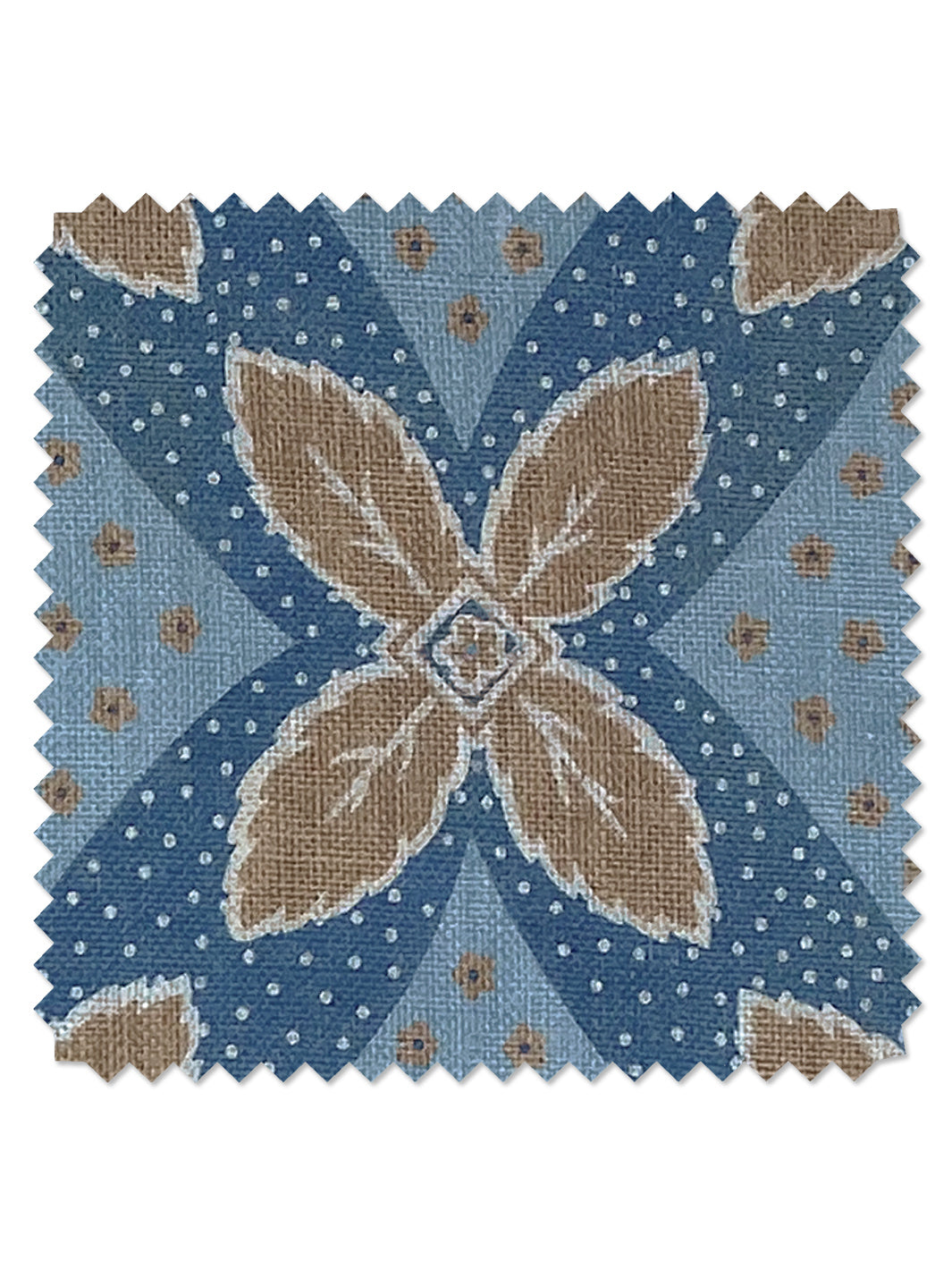 arthur linen fabric by nathan turner taupe on blue