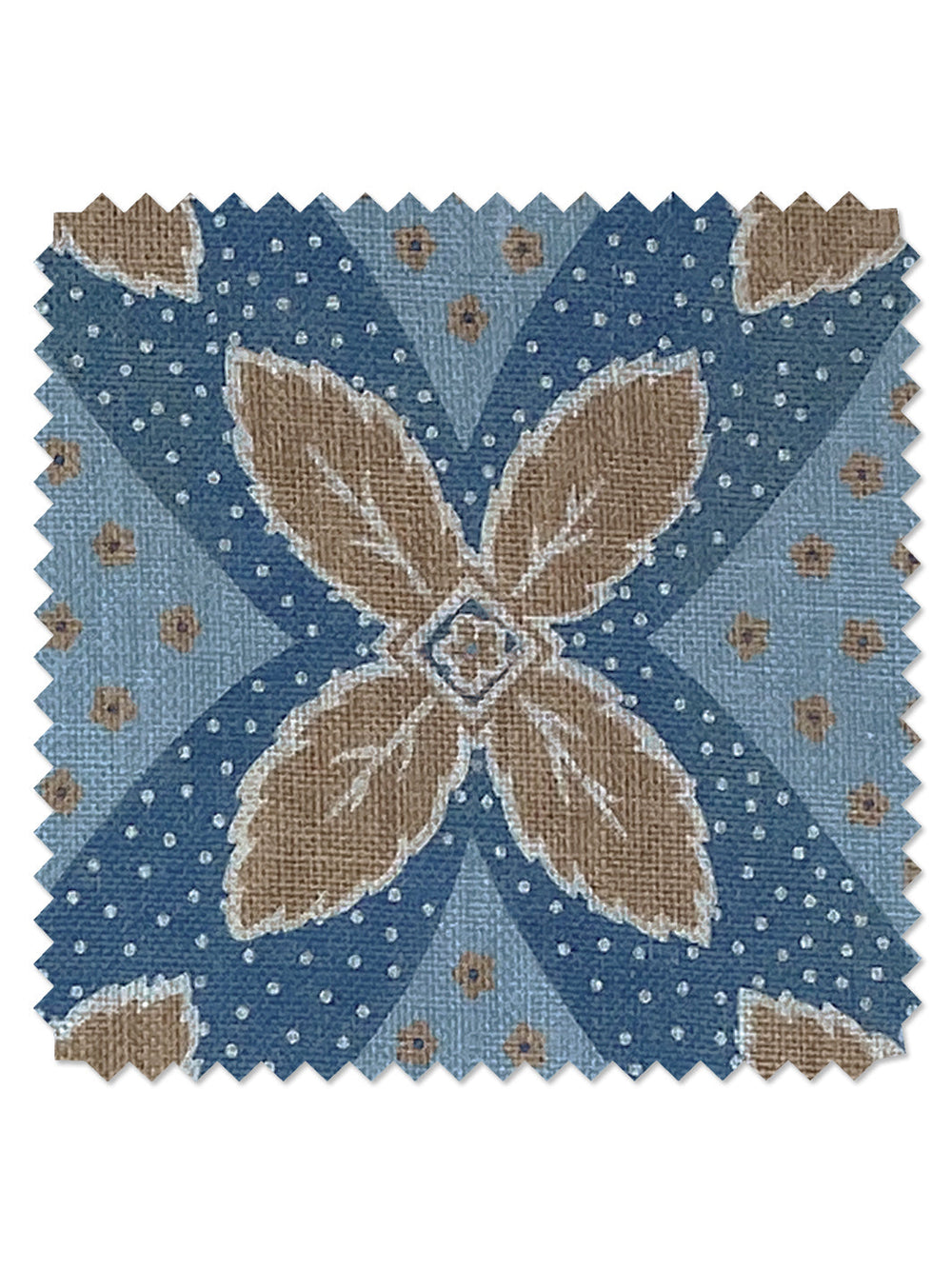 arthur linen fabric by nathan turner taupe on blue