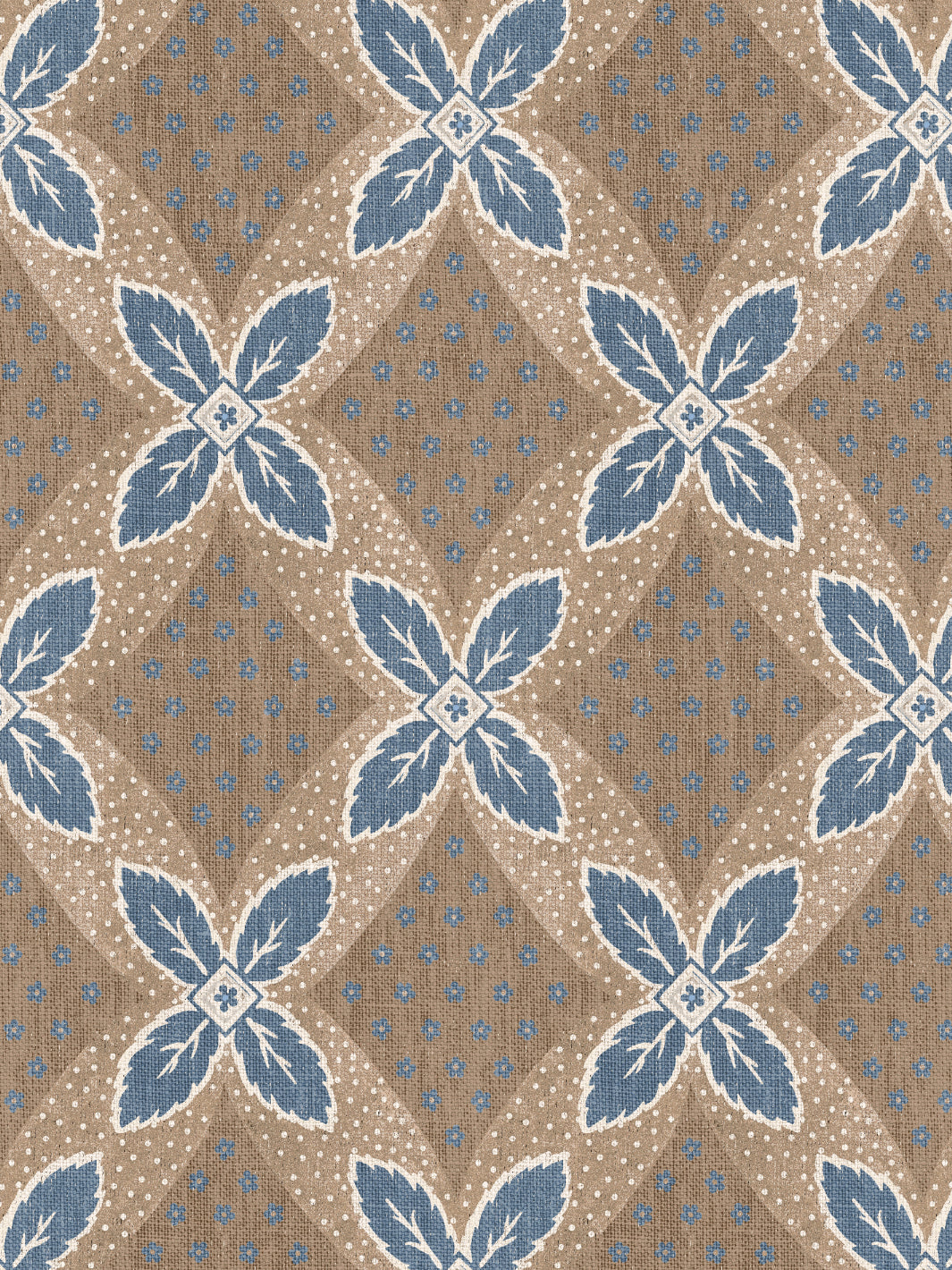 'Arthur' Wallpaper by Nathan Turner - Blue on Brown
