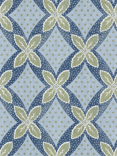 'Arthur' Wallpaper by Nathan Turner - Green on Blue