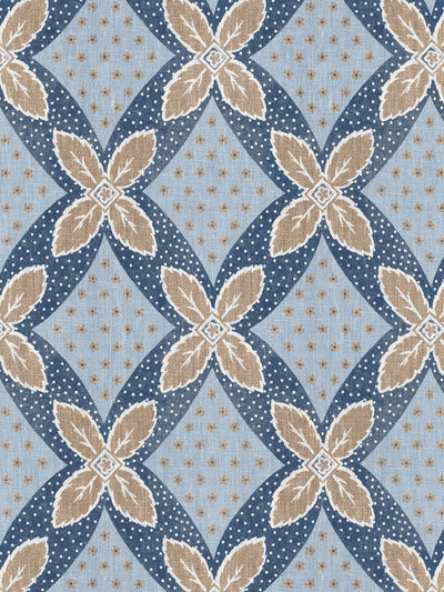'Arthur' Wallpaper by Nathan Turner - Taupe on Blue