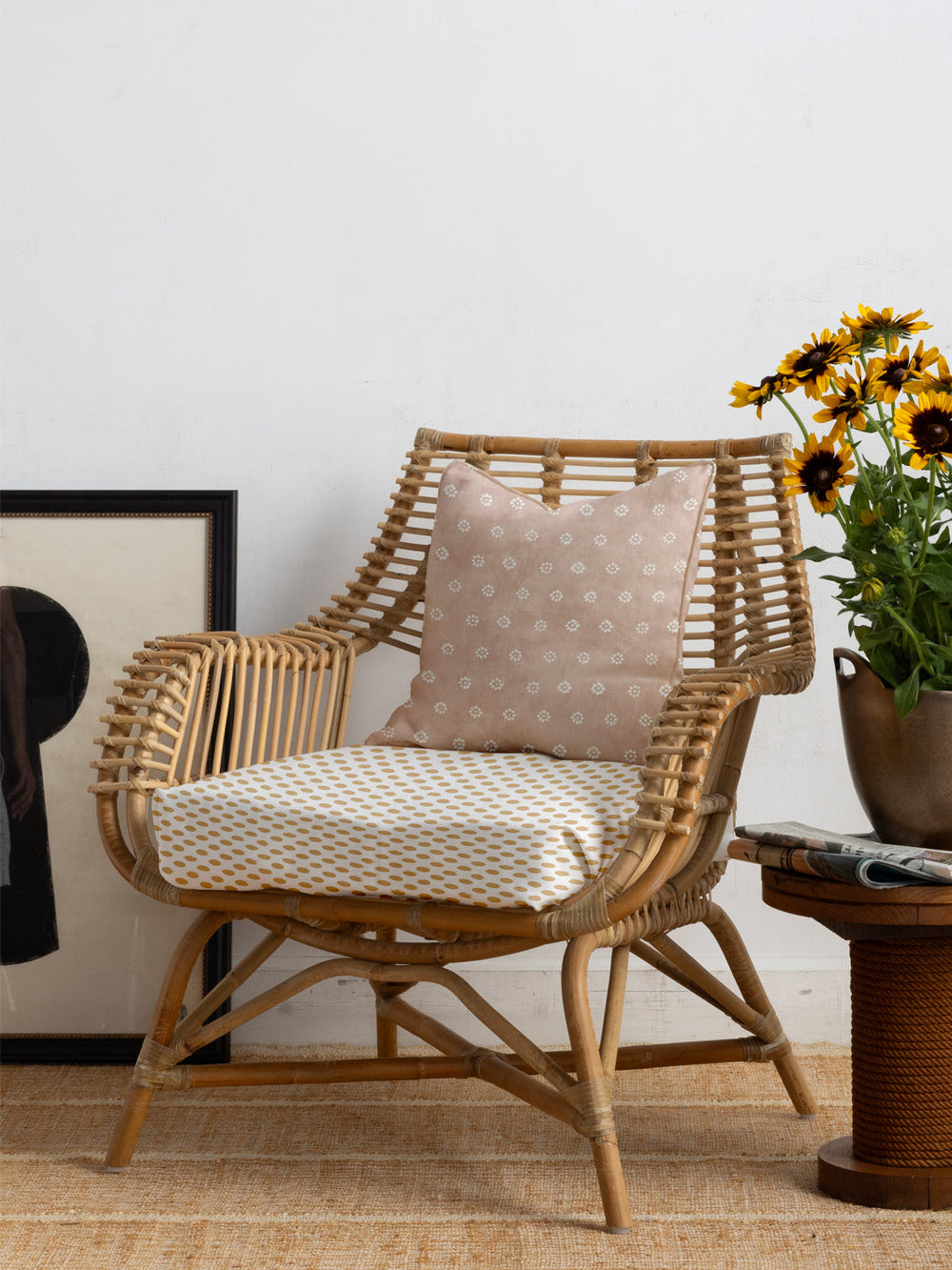 aster linen fabric by sugar paper rose