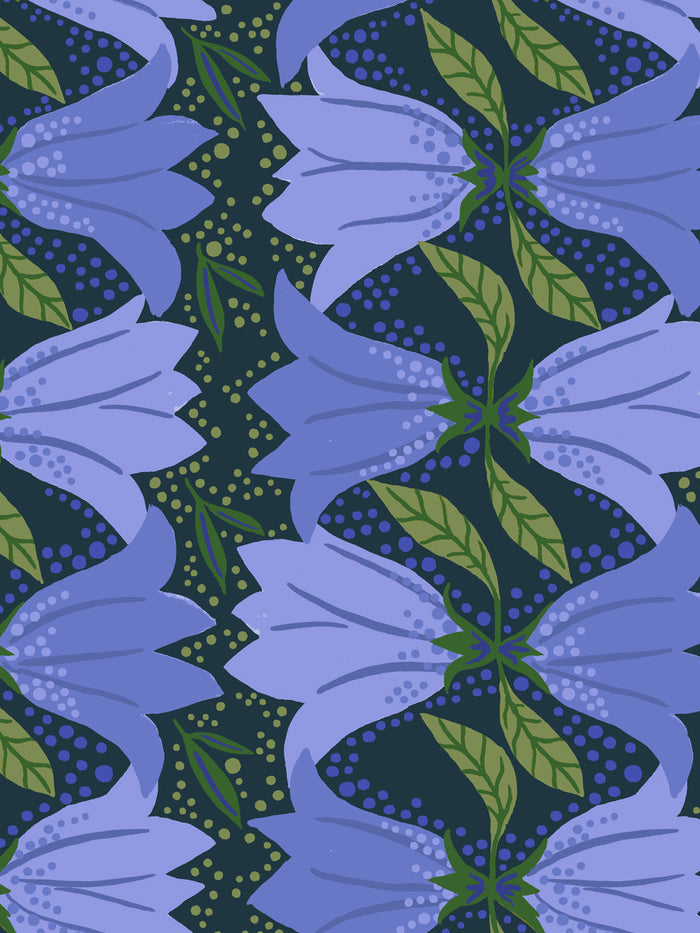 'Astrid' Wallpaper by Sarah Jessica Parker - Midnight Violet