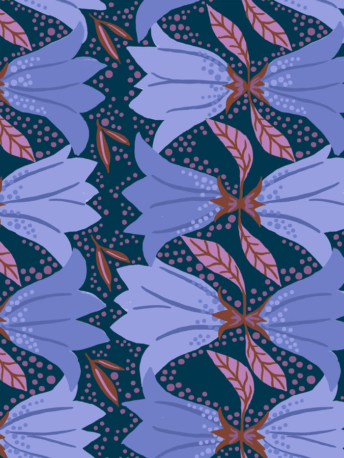 'Astrid' Wallpaper by Sarah Jessica Parker - Navy Plum