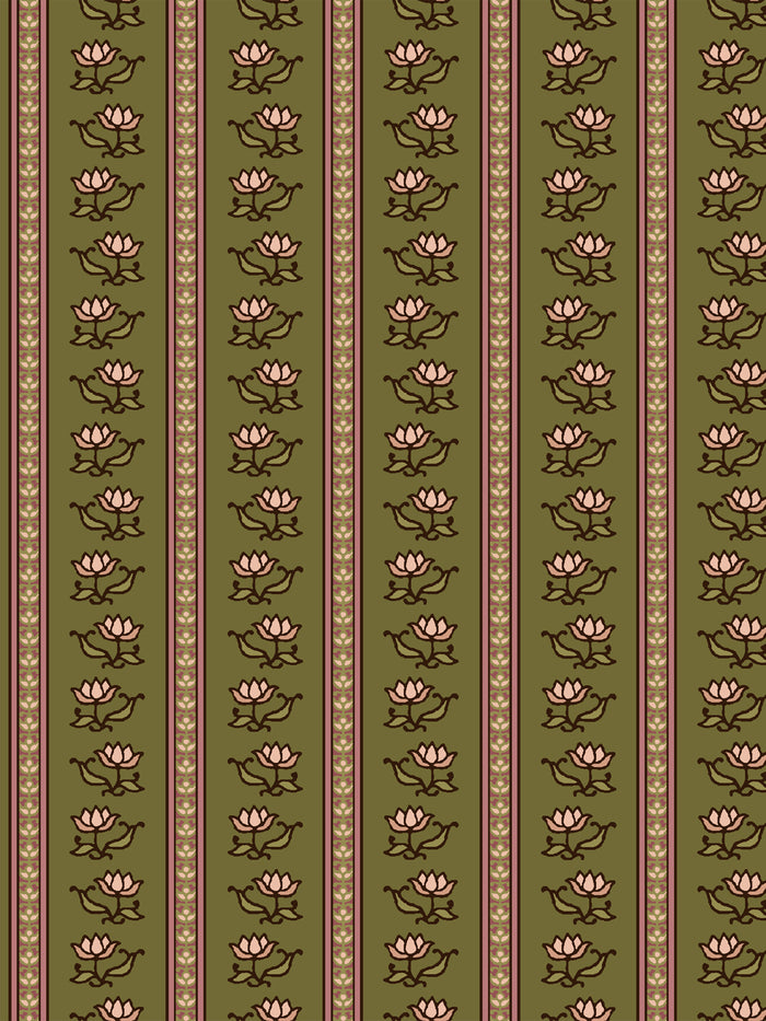 'Azahara' Wallpaper by Wallshoppe - Pressed Petal Olive