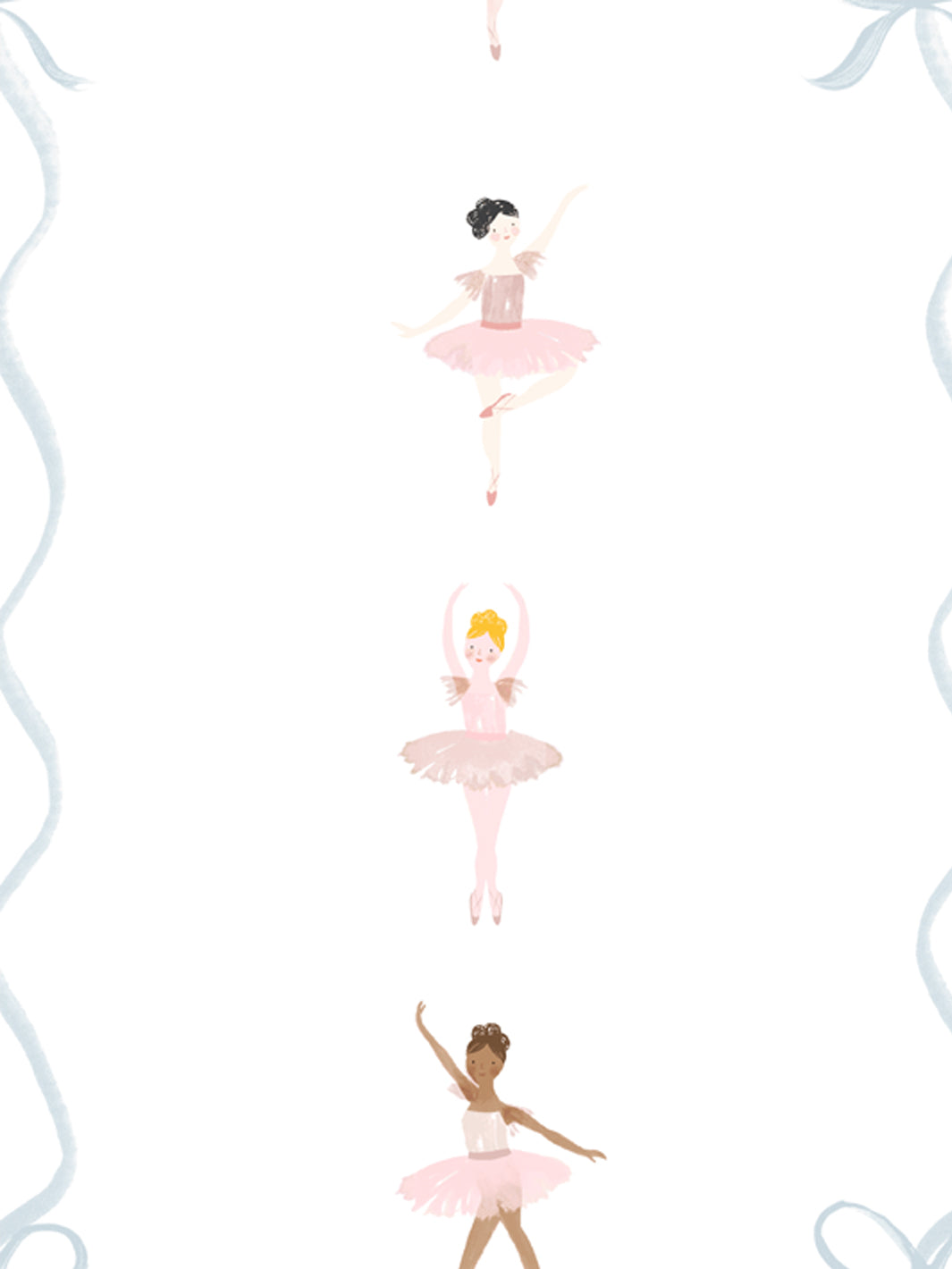 'Ballerina Stripe' Wallpaper by Meri Meri - Blue