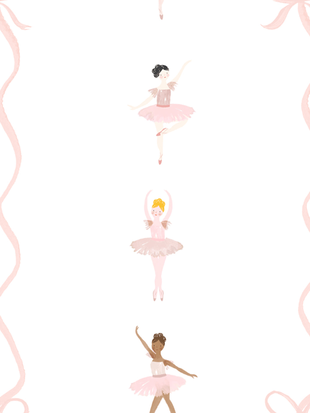 'Ballerina Stripe' Wallpaper by Meri Meri - Pink