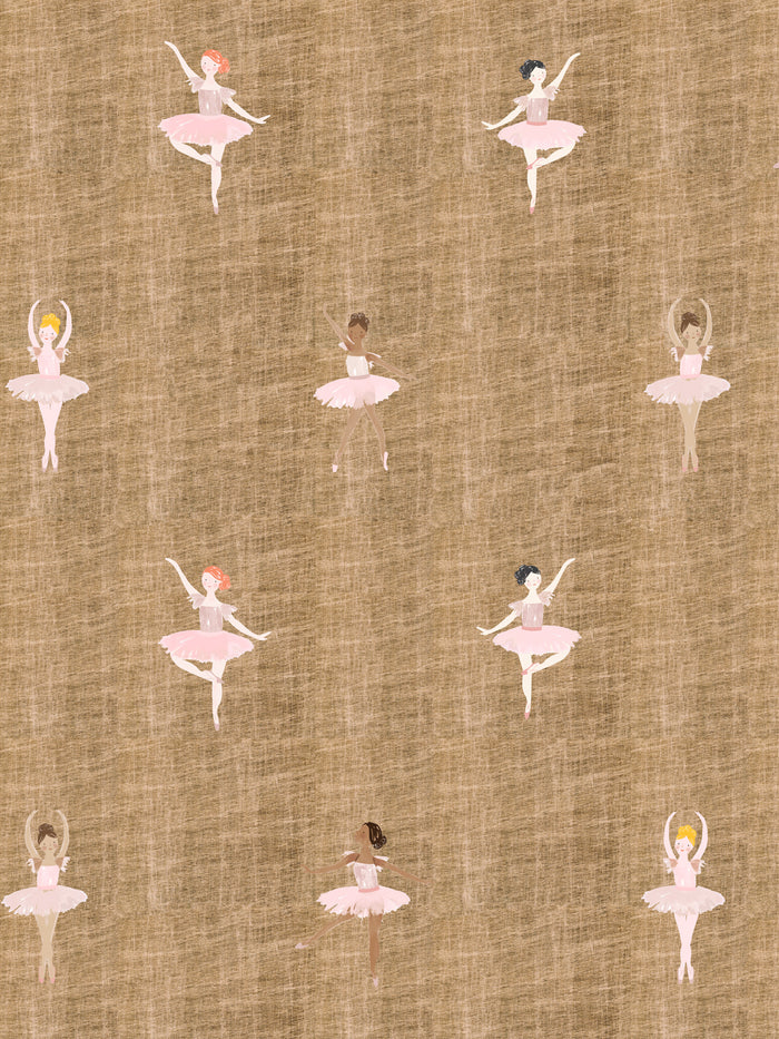 'Ballerinas on Gold' Wallpaper by Meri Meri - Gold