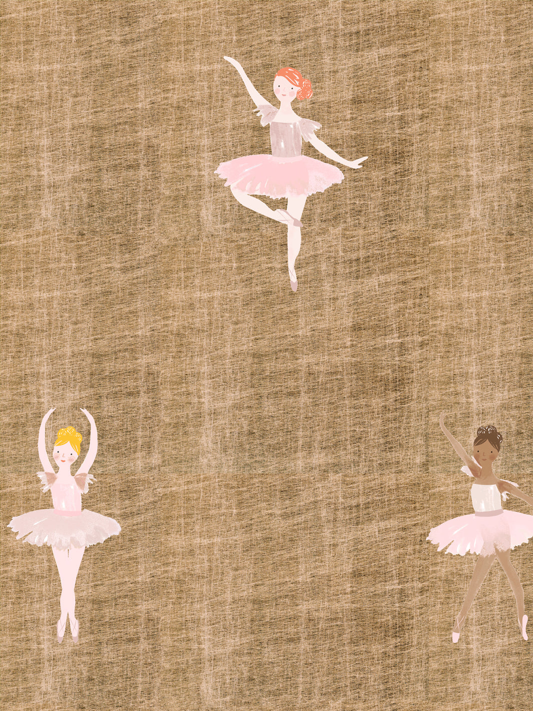 'Ballerinas on Gold' Wallpaper by Meri Meri - Gold