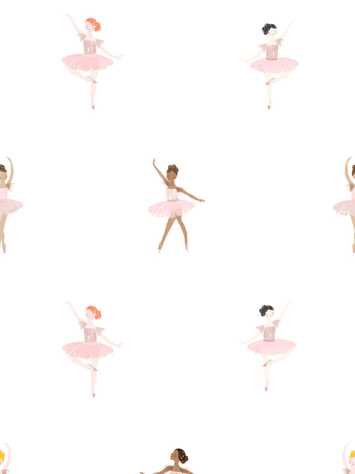 'Ballerinas' Wallpaper by Meri Meri - White