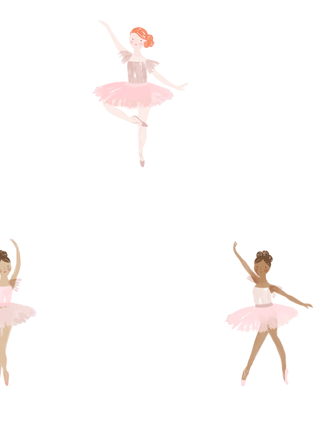 'Ballerinas' Wallpaper by Meri Meri - White